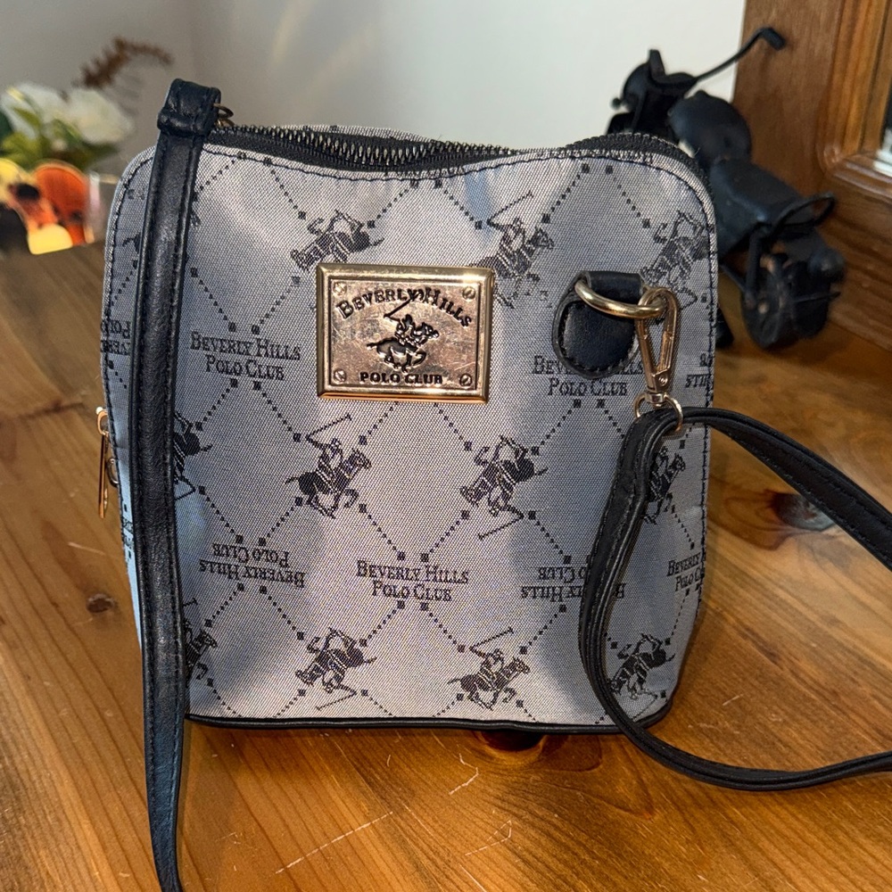Beverly Hills Polo Club Gray and Black Crossbody Bag